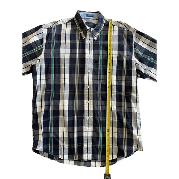 Pendleton Shirt Mens L Green Blue Plaid S/S Button Down Pocket 100% Cotton - Picture 5 of 6